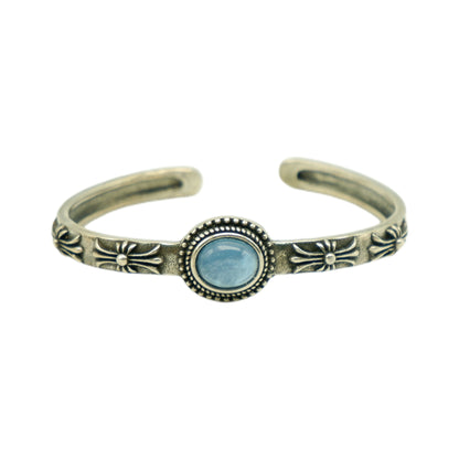 Vintage Aquamarine Silver Bracelet Harmony • Divine Healing • Beauty