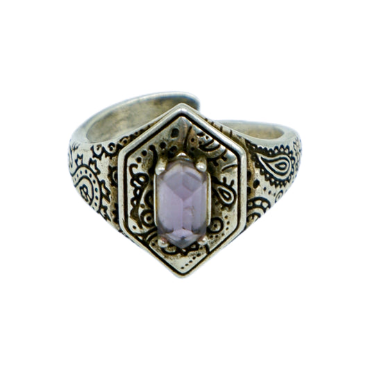 Vintage_Totem_Amethyst_Silver_Ring_Calm_Intuition_Protection